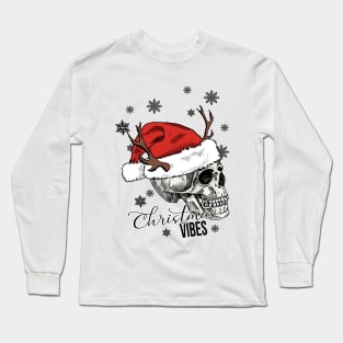 Christmas Vibes Skull Long Sleeve T-Shirt